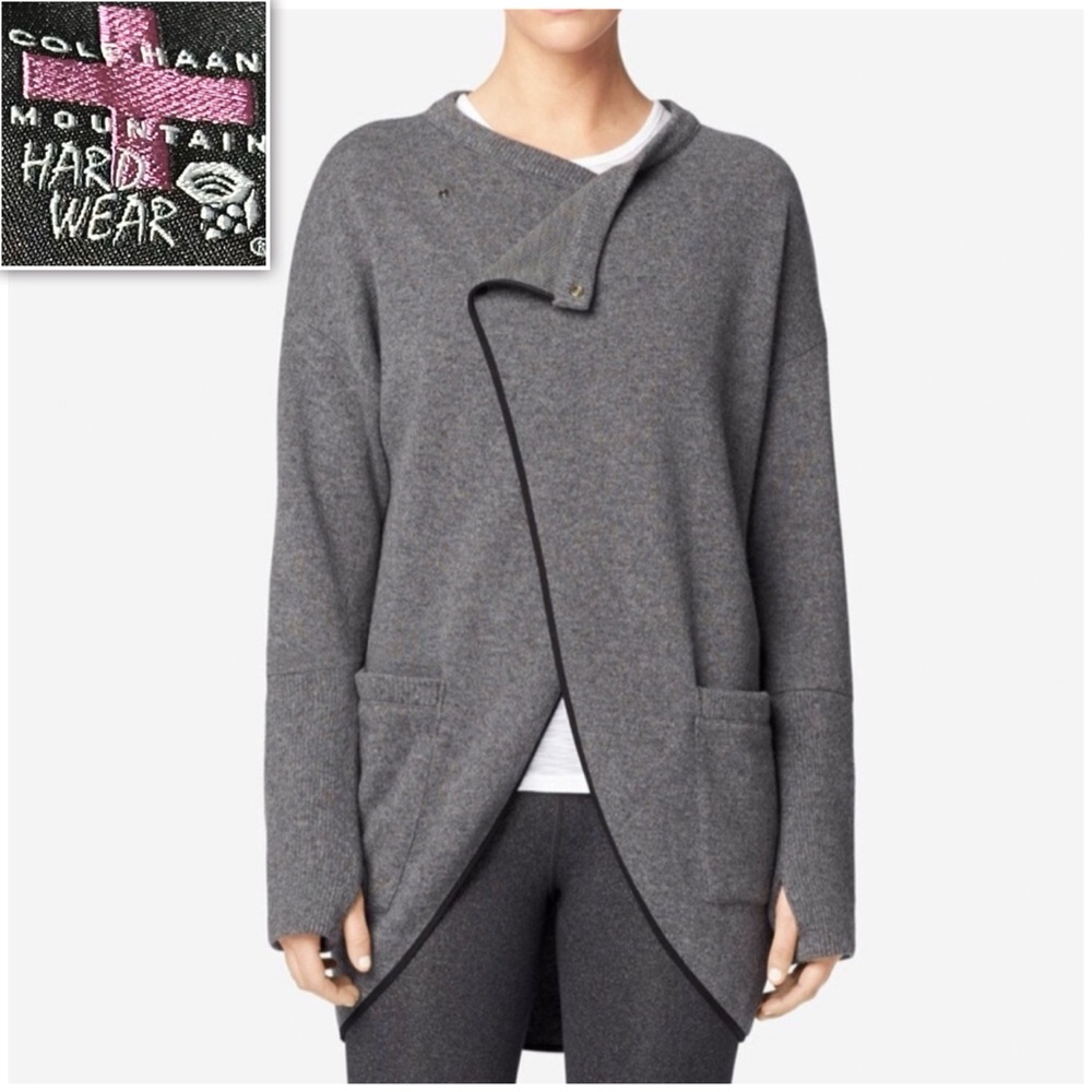 Cole Haan x Mountain Hardware Asymmetrical Snap Close Cardigan Sweater - Small
